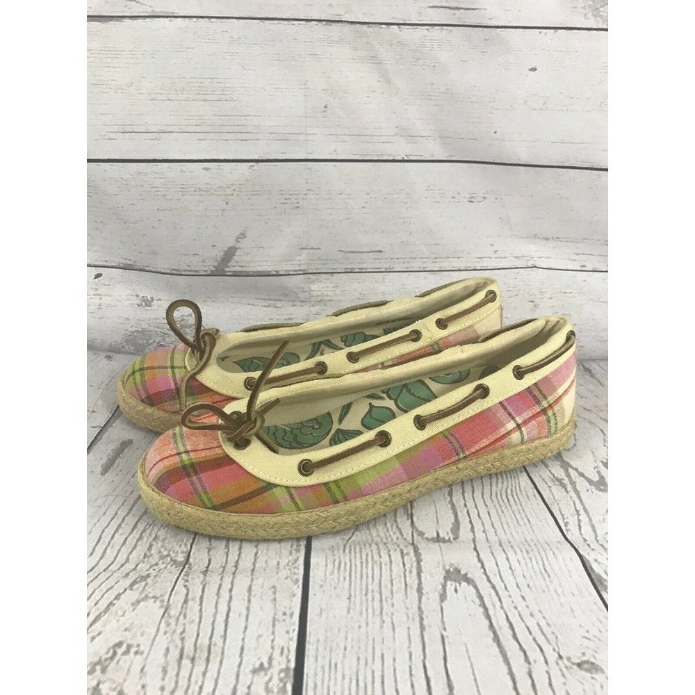Sperry Top-Sider Beige/Multi Plaid Espadrille Boat